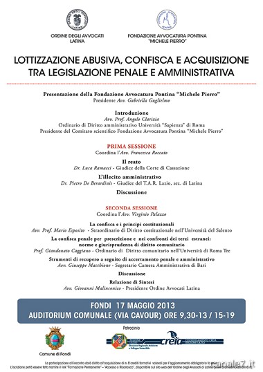 Convegno Lottizzazione abusiva