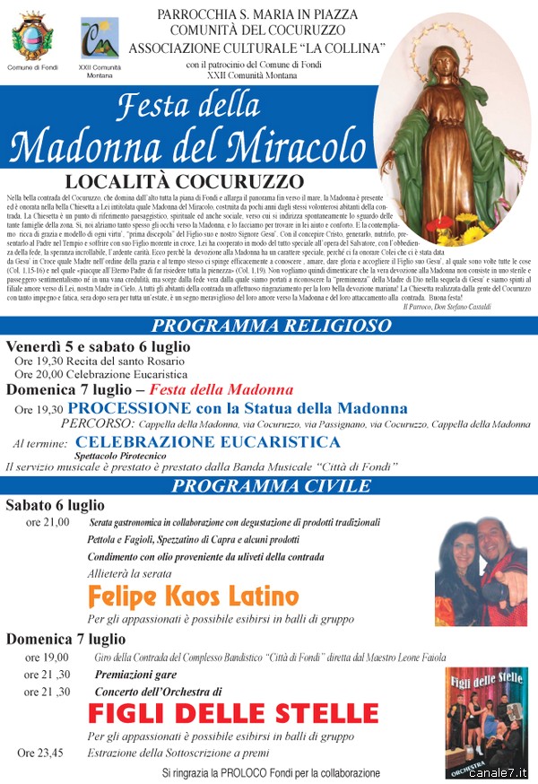 Arriva la “Festa della Madonna del Miracolo”