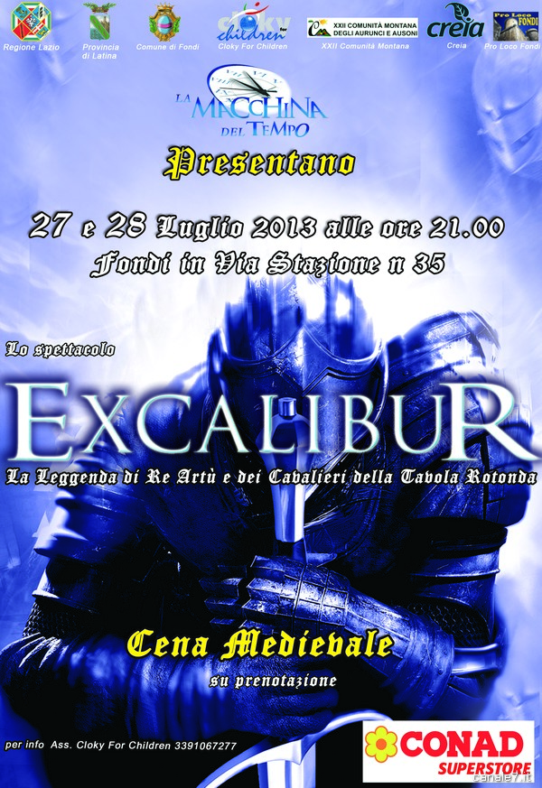 A Fondi lo spettacolo “Excalibur” – La leggenda di Re Artù e del Cavalieri della Tavola Rotonda