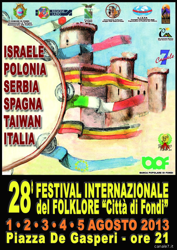 Stasera lunedì 5 Agosto gran finale del 28° Festival del Folklore “Città di Fondi”