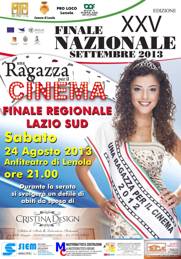 Locandina Finale Regionale Lazio Sud (Lenola) Una Ragazza per il Cinema 2013_comp
