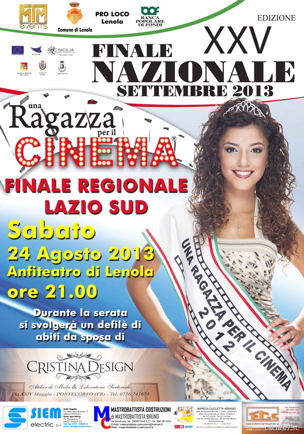 A Lenola la Finale Regionale Lazio Sud di “Una Ragazza per il Cinema”