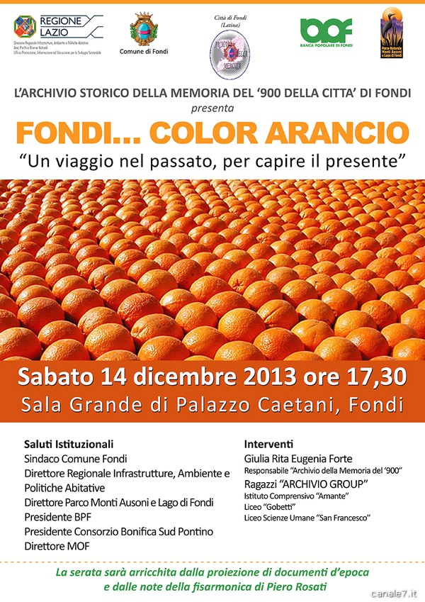 “Fondi… color arancio”. L’evento dell’archivio della memoria.