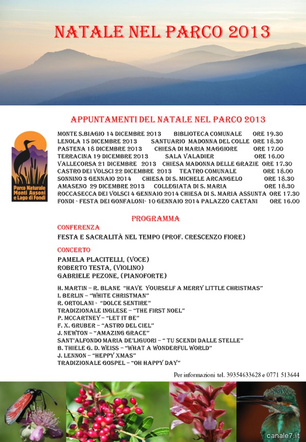 Il Parco dei Monti Ausoni e Lago di Fondi presenta il “Natale nel Parco”. Al via da sabato a Monte San Biagio, dieci eventi nei dieci comuni