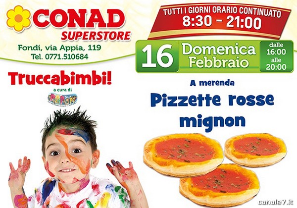 Da Conad divertente domenica con Truccabimbi e gustosa merenda, 16 Febbraio