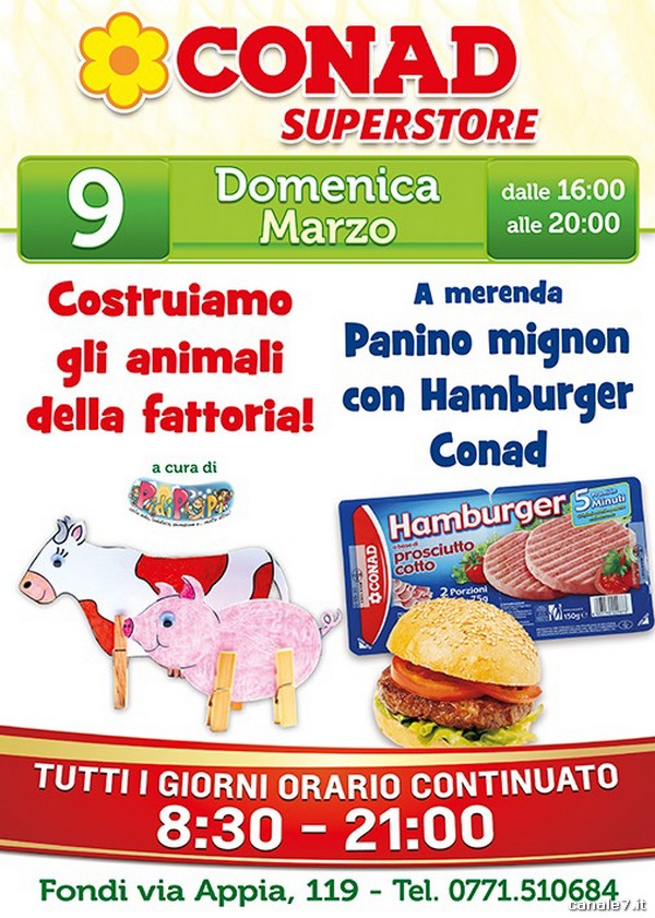 Conad Superstore, domenica 9 marzo tanti giochi e gustosa merenda