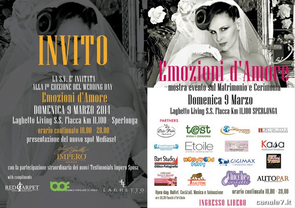 Wedding Day “Emozioni d’Amore”, 9 Marzo al Laghetto Living