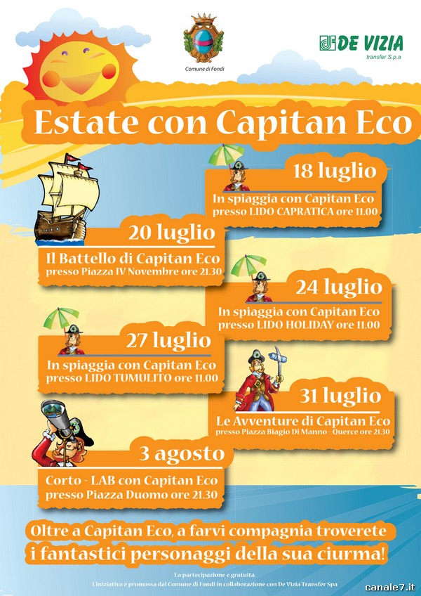 “Estate con Capitan Eco”: la raccolta differenziata non va in vacanza – Spettacoli e intrattenimenti sul litorale e nelle piazze cittadine dal 18 Luglio al 3 Agosto 2014