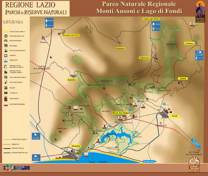 mappa ente parco monti ausoni e lago di fondi