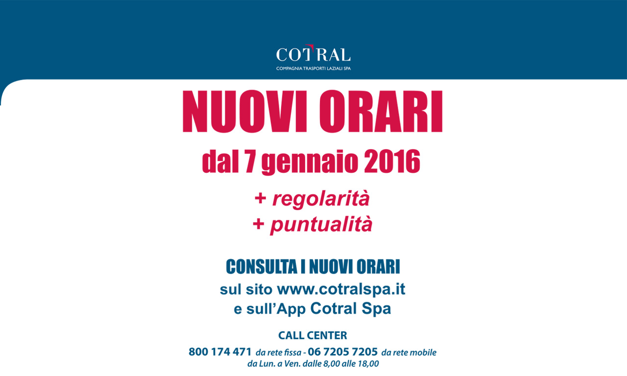 cotral nuovi orari