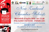 Torna il Fondi Music Festival, domani 6 Luglio appuntamento con i New Zealand Chamber Soloist