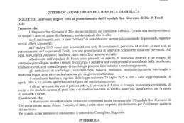 Possibile chiusura Ospedale di Fondi, interrogazione urgente dei consiglieri regionali di FdI