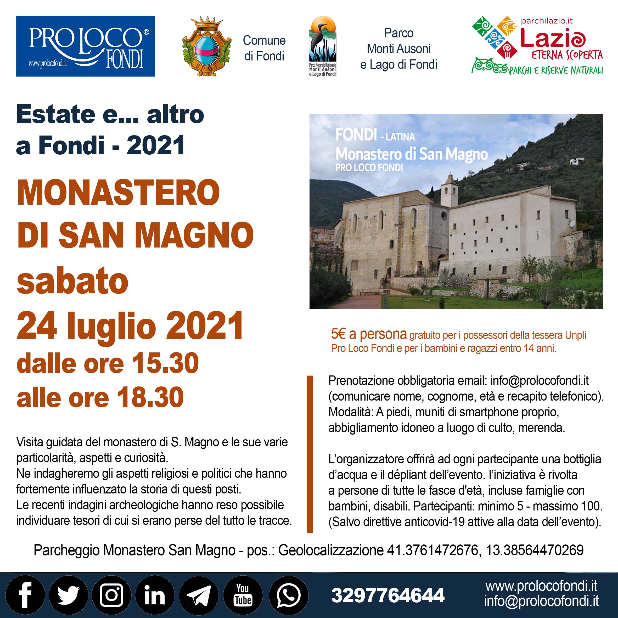 Estate e altro a Fondi 2021 Pro Loco Fondi Monastero di San Magno