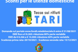 A Fondi agevolazioni Tari per le utenze domestiche, è possibile fare domanda fino al 31 agosto