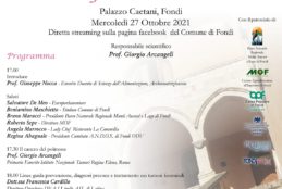 Domani, mercoledì 27 ottobre, diretta streaming sulla pagina FB del Comune di Fondi del 4° Convegno ANDOS ”Non ho paura del cancro”