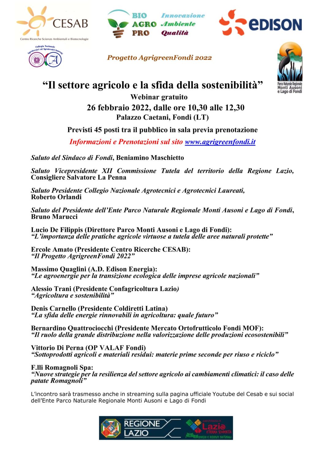 CONVEGNO WEBINAR AGRICOLTURA FONDI 26_2_22 locandina