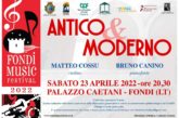 ”Antico & Moderno”, Bruno Canino e Matteo Cossu il 23 aprile a Palazzo Caetani di Fondi