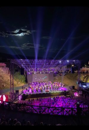 La magnifica cornice di Ohrid durante l'esibizione dei The Four Italian Tenors