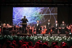 Un momento dell'esibizione ad Ohrid dei the Four Italian tenors